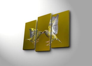 Trijų dalių reprodukcija Geltoni paukščiai kaina ir informacija | Reprodukcijos, paveikslai | pigu.lt