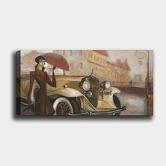 Репродукция Девушка, зонтик и автомобиль цена и информация | Репродукции, картины | pigu.lt