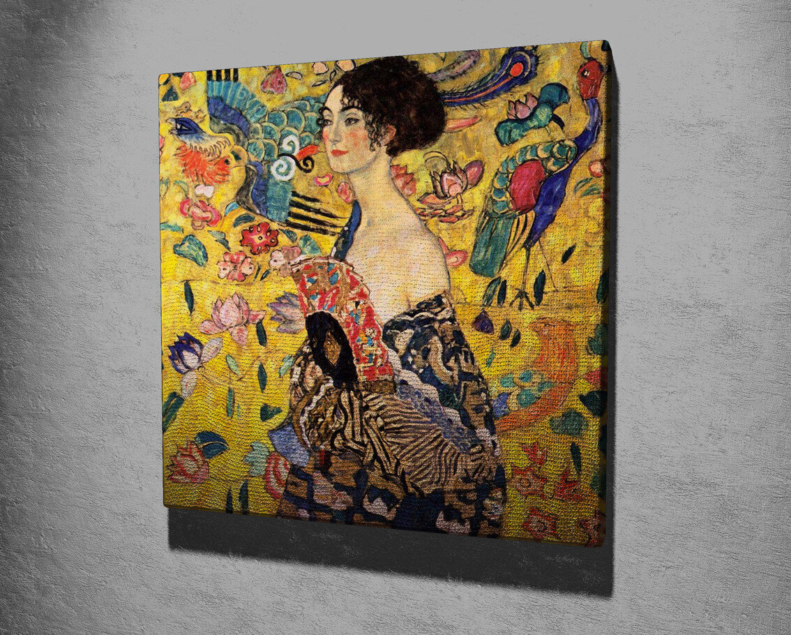 Reprodukcija Lady with Fan (Gustav Klimt) kaina ir informacija | Reprodukcijos, paveikslai | pigu.lt