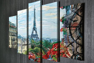 Репродукция из пяти частей Париж цена и информация | Репродукции, картины | pigu.lt