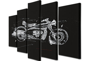 Penkių dalių reprodukcija Motociklas kaina ir informacija | Reprodukcijos, paveikslai | pigu.lt