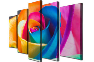 Репродукция из пяти частей Цветной цветок розы цена и информация | Репродукции, картины | pigu.lt