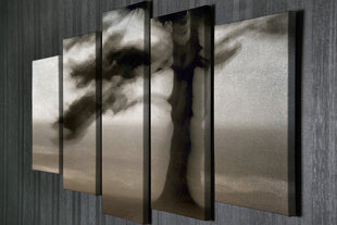 Репродукция из пяти частей Силуэт дерева в тумане цена и информация | Репродукции, картины | pigu.lt