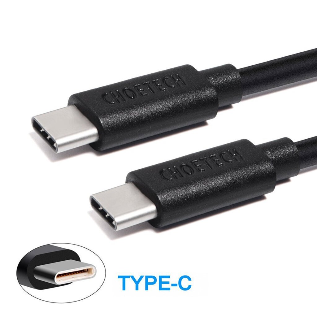 Kabelis Choetech USB Type C - USB Type C charging data cable 3A, 0,5 m, juodas kaina ir informacija | Kabeliai ir laidai | pigu.lt