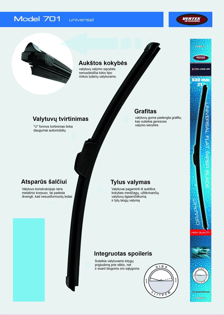 Valytuvas 701 Vertex Amio 17" (425mm) 1vnt цена и информация | Valytuvai | pigu.lt