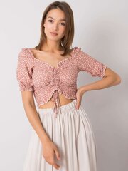 Блузка Rue Paris, грязно-розового цвета, с сердечками цена и информация | Женские блузки, рубашки | pigu.lt