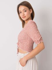 Блузка Rue Paris, грязно-розового цвета, с сердечками цена и информация | Женские блузки, рубашки | pigu.lt