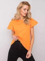 Оранжевая женская хлопковая футболка цена и информация | Женские блузки, рубашки | pigu.lt