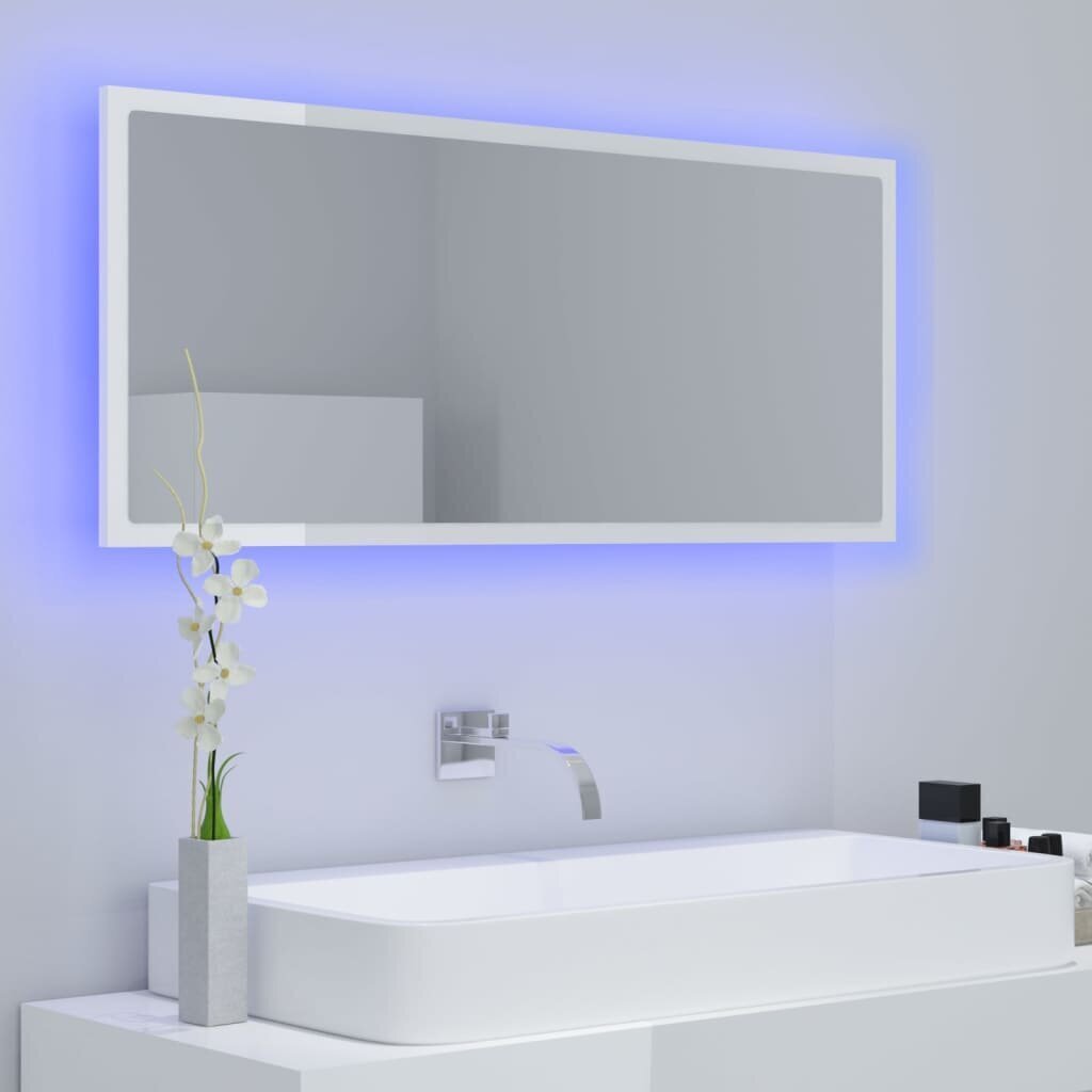Veidrodis vidaXL LED 100, baltas kaina ir informacija | Vonios veidrodžiai | pigu.lt