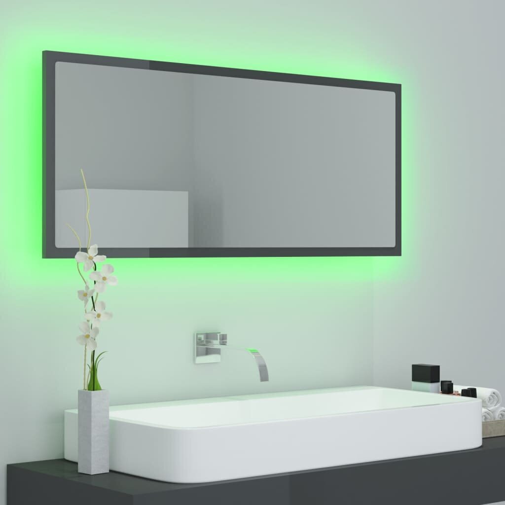 Veidrodis vidaXL LED 100, pilkas kaina ir informacija | Vonios veidrodžiai | pigu.lt