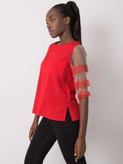 Блузка с прозрачными рукавами, красная цена и информация | Женские блузки, рубашки | pigu.lt