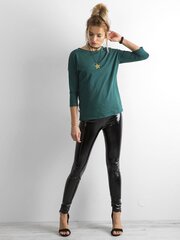 Базовая блуза с рукавами 3/4, темно-зеленая цена и информация | Женские блузки, рубашки | pigu.lt