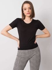 Черная блуза с длинными рукавами RUE PARIS  цена и информация | Женские блузки, рубашки | pigu.lt