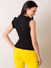 Черная блуза с длинными рукавами RUE PARIS  цена и информация | Женские блузки, рубашки | pigu.lt