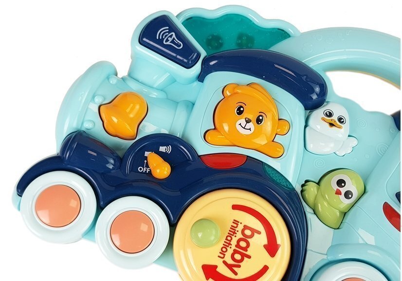 Lean toys Interaktyvus traukinys vaikams, mėlynas kaina ir informacija | Žaislai kūdikiams | pigu.lt