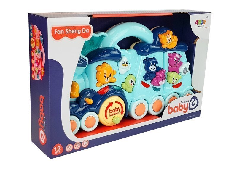 Lean toys Interaktyvus traukinys vaikams, mėlynas kaina ir informacija | Žaislai kūdikiams | pigu.lt