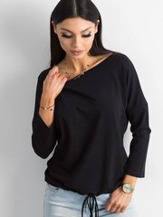 Женская черная хлопковая блуза цена и информация | Женские блузки, рубашки | pigu.lt