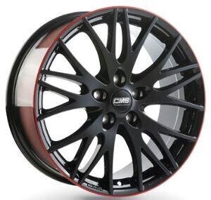 Cms C8 Black red gloss 7.5R17 5X112/48 57.1 kaina ir informacija | Ratlankiai | pigu.lt