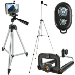 RoGer Tripod Stand / Bluetooth Remote Control / Black kaina ir informacija | Asmenukių lazdos (selfie sticks) | pigu.lt