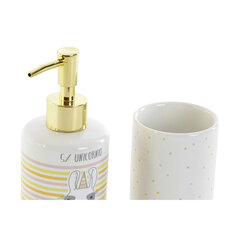 Vonios rinkinys DKD Home Decor Keramikinis ABS Liepsna (2 pcs) kaina ir informacija | Vonios kambario aksesuarai | pigu.lt