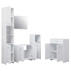 Комплект мебели для ванной, 4 части, белый глянец цена и информация | Комплекты в ванную | pigu.lt