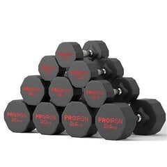 Svarmenys Proiron PRKRD03K Rubber Dumbbell, 2x3kg kaina ir informacija | Svoriai, svarmenys, štangos | pigu.lt