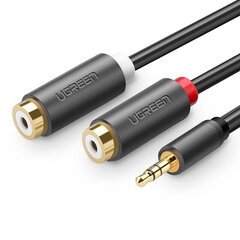 Ugreen AV109, 3,5 mm lizdas iki 2x RCA, 1 m kaina ir informacija | Kabeliai ir laidai | pigu.lt