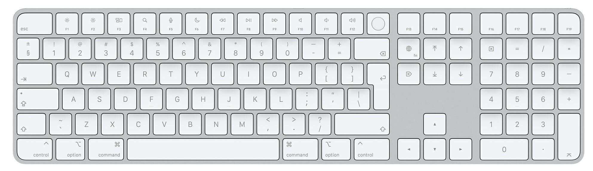 Magic Keyboard with Touch ID and Numeric Keypad for Mac computers with Apple silicon - International English - MK2C3Z/A kaina ir informacija | Klaviatūros | pigu.lt
