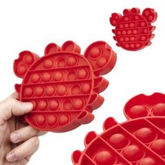 Silikoninis žaislas Pop-It, raudonas krabas, 3m.+ kaina ir informacija | Stalo žaidimai, galvosūkiai | pigu.lt