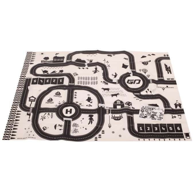 Žaidimų kilimėlis "Miesto gatvė ir kelio ženklai", 130 x 100 cm kaina ir informacija | Lavinimo kilimėliai | pigu.lt