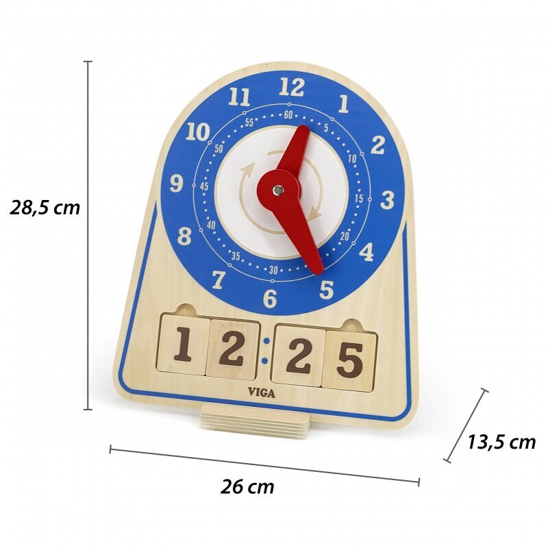 Medinis mokomasis laikrodis Viga цена и информация | Lavinamieji žaislai | pigu.lt