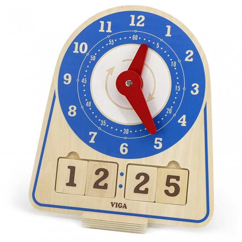 Medinis mokomasis laikrodis Viga kaina ir informacija | Lavinamieji žaislai | pigu.lt