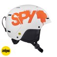 Slidinėjimo šalmas vaikams Spy Optic MIPS Lil Astronomic, Matte White Orange Splatter Logo, baltas