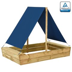 Smėlio dėžė su stogu, 160x100x133 cm, impregnuota pušies mediena kaina ir informacija | Smėlio dėžės, smėlis | pigu.lt