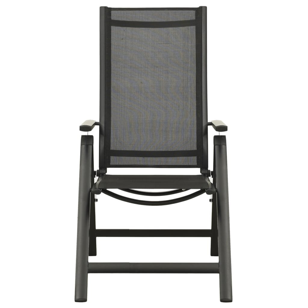 Sodo kėdės, 2vnt., juodos, tekstilenas ir aliuminis kaina | pigu.lt