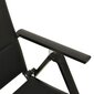 Sodo kėdės, 2vnt., juodos, tekstilenas ir aliuminis kaina ir informacija | Lauko kėdės, foteliai, pufai | pigu.lt