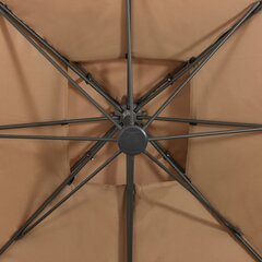 Gembinis skėtis su dvigubu viršumi, 300x300 cm, rudas kaina ir informacija | Skėčiai, markizės, stovai | pigu.lt