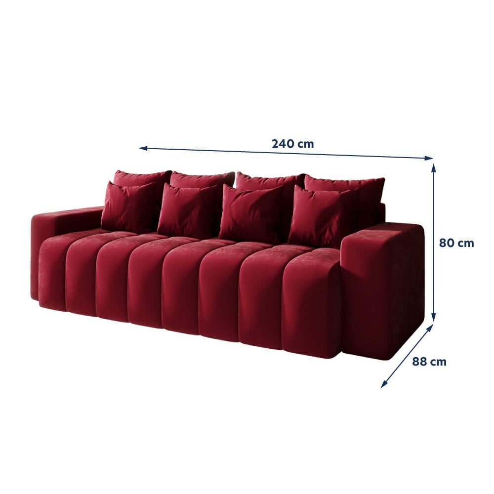 Sofa Selsey Batilo, raudona kaina ir informacija | Sofos | pigu.lt
