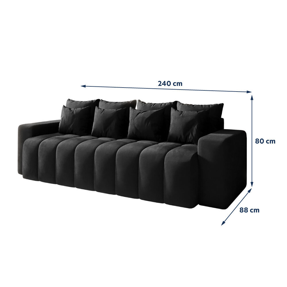 Sofa Selsey Batilo, juoda kaina ir informacija | Sofos | pigu.lt