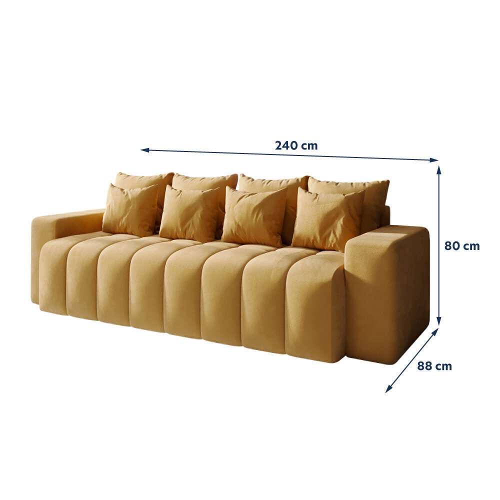 Sofa Selsey Batilo, geltona kaina ir informacija | Sofos | pigu.lt