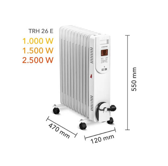 Elektrinis tepalinis radiatorius Trotec TRH 26 E kaina ir informacija | Šildytuvai | pigu.lt