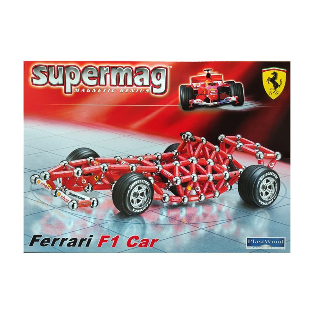 Magnetinis konstruktorius Supermag Ferrari F1 Car kaina ir informacija | Konstruktoriai ir kaladėlės | pigu.lt