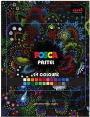 Восковая пастель UNI POSCA KPA-100 24 цвета цена и информация | Принадлежности для рисования, лепки | pigu.lt