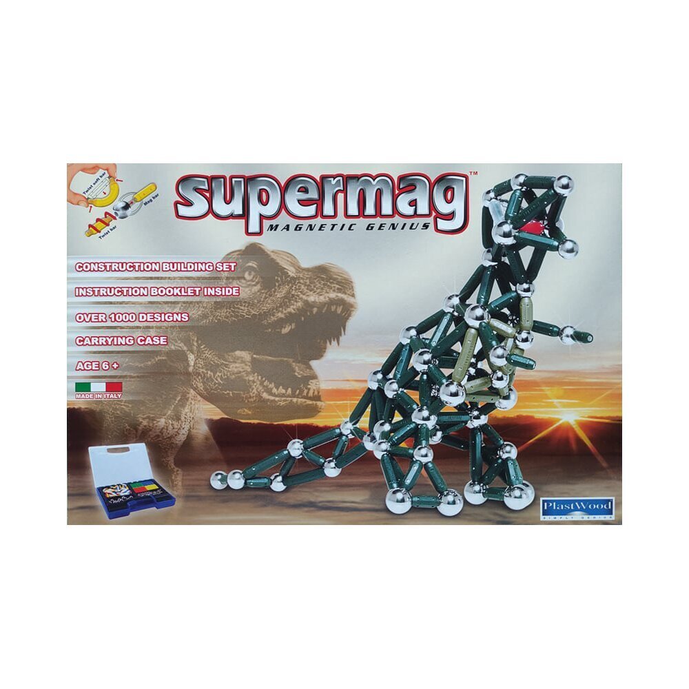 Magnetinis konstruktorius Supermag Dinozauras, 161 d. kaina ir informacija | Konstruktoriai ir kaladėlės | pigu.lt