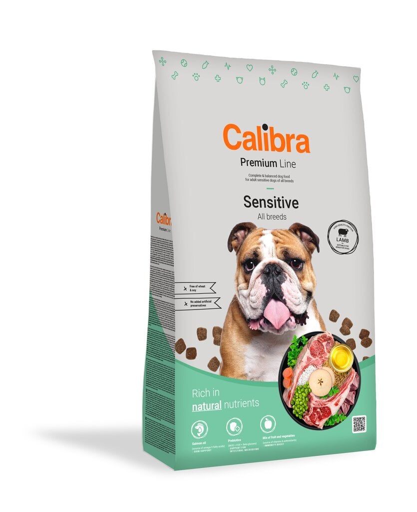 Calibra Premium jautriai virškinimo sistemai Sensitive NEW 12 kg цена и информация | Sausas maistas šunims | pigu.lt