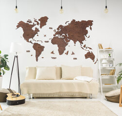 Medinis pasaulio žemėlapis, Oak, 200x120cm kaina ir informacija | Reprodukcijos, paveikslai | pigu.lt