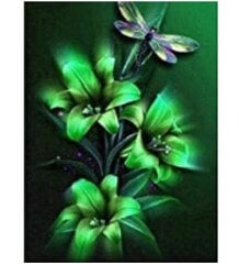 Deimantinės mozaikos rinkinys Žalios gėlės kaina ir informacija | Deimantinės mozaikos | pigu.lt