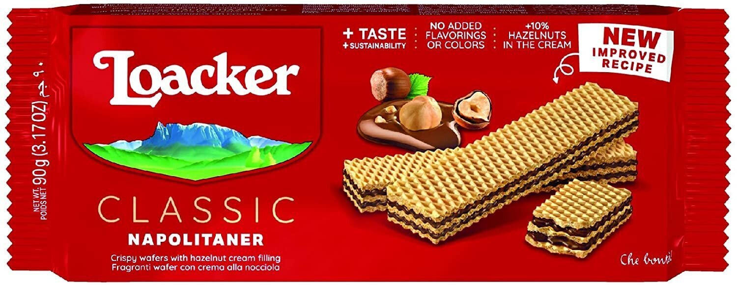 Vafliai Loacker Classic Napolitaner, 90 g kaina ir informacija | Saldumynai | pigu.lt