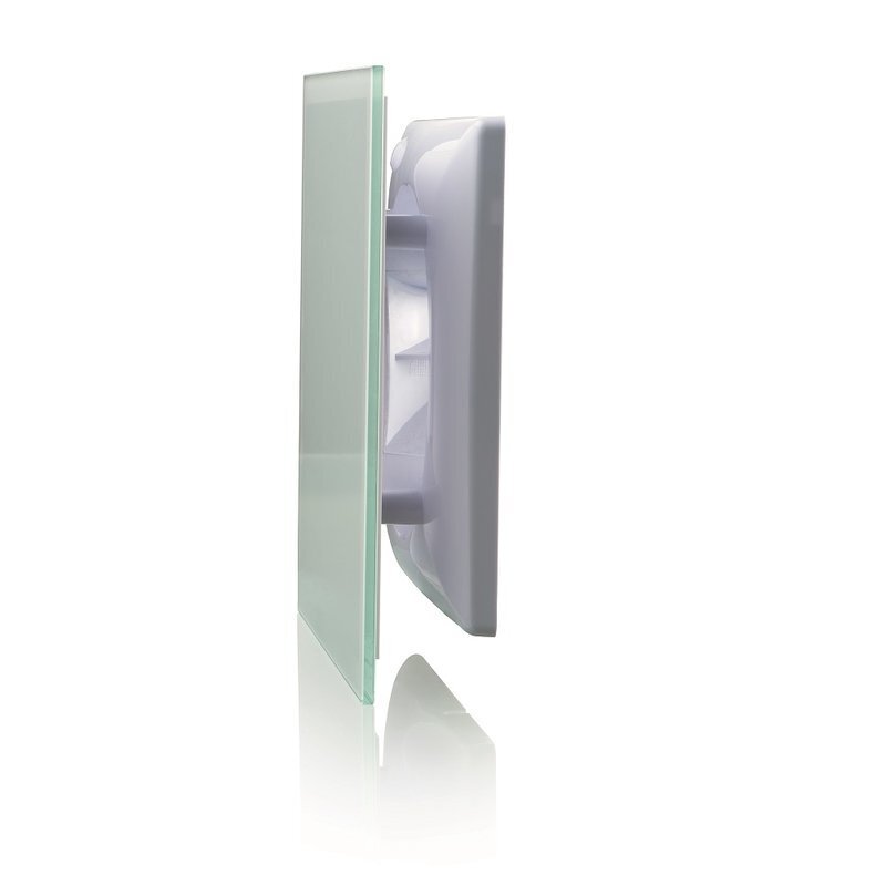 Ištraukimo Ventiliatorius Vlano A-GLAS T WH su Balto Stiklo Panele kaina ir informacija | Vonios ventiliatoriai | pigu.lt