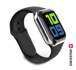 Cиликоновый ремешок Swissten для Apple Watch 1/2/3/4/5/6 / SE / 38 мм / 40 мм / черный цена и информация | Аксессуары для смарт-часов и браслетов | pigu.lt